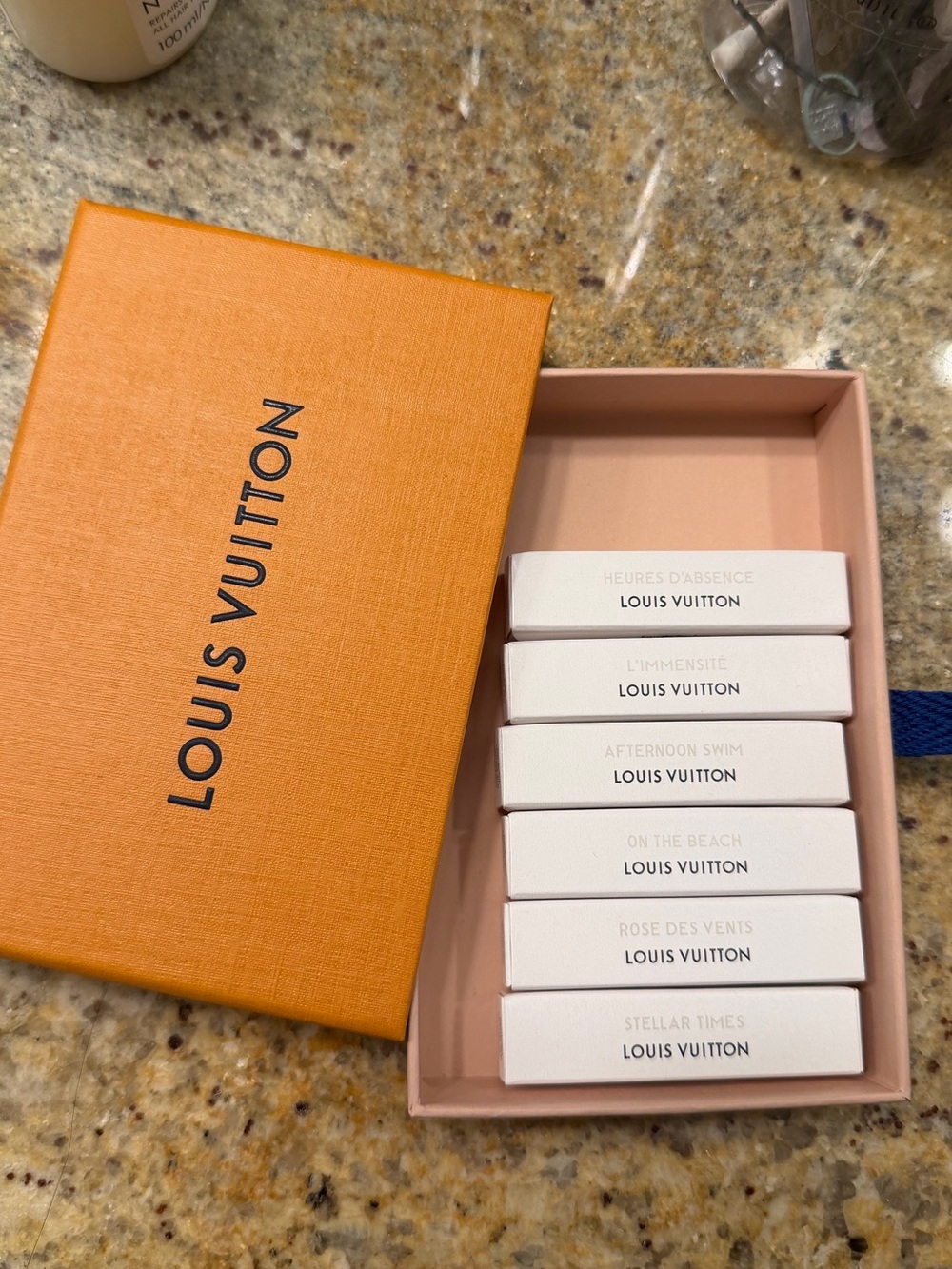 Louis Vuitton Women Makeup Mini Lipstick Set in Orange Box with White Sleeves